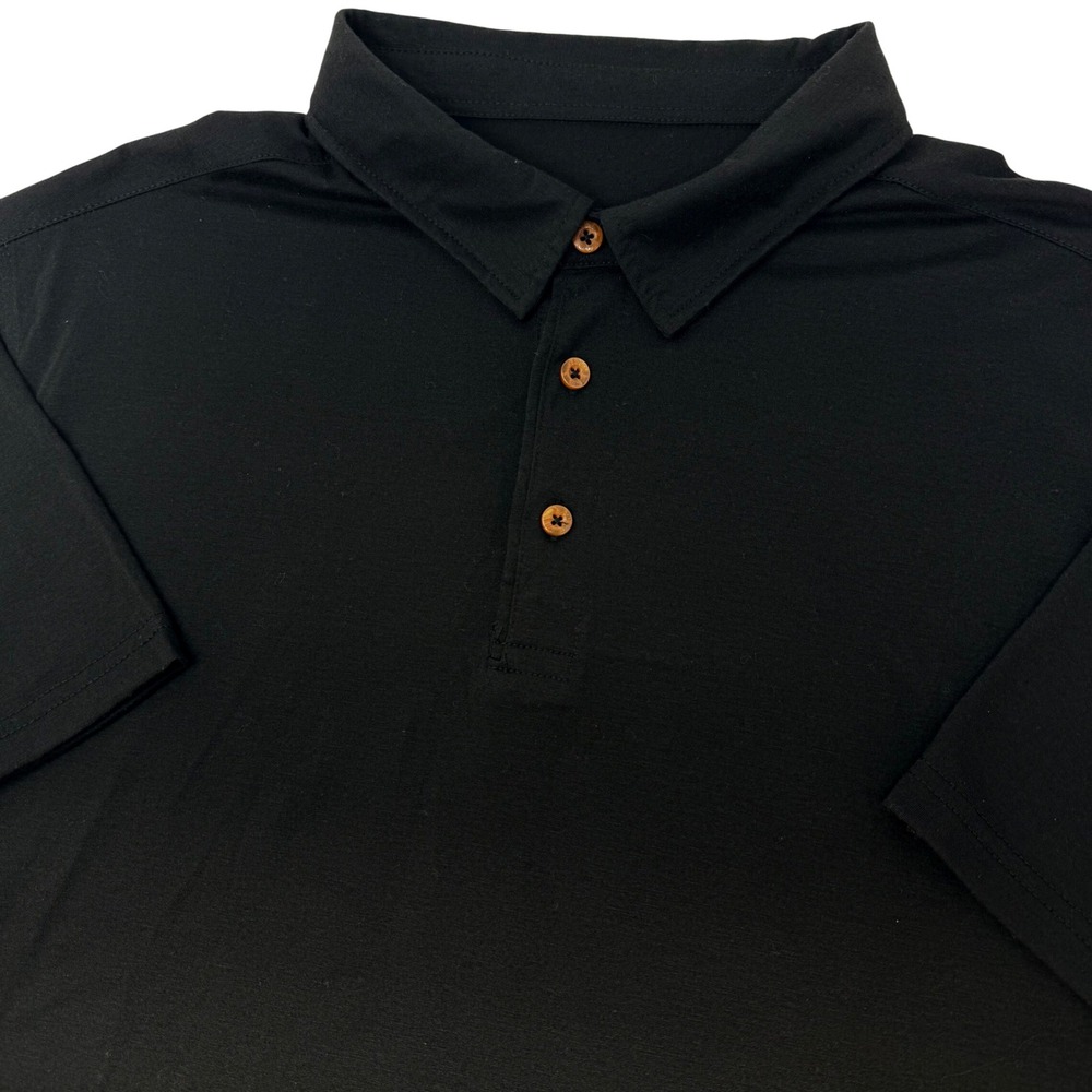RSVLTS ButterSoft Polo Shirt Mens XL Black Short Sleeve Cotton Blend Stretch